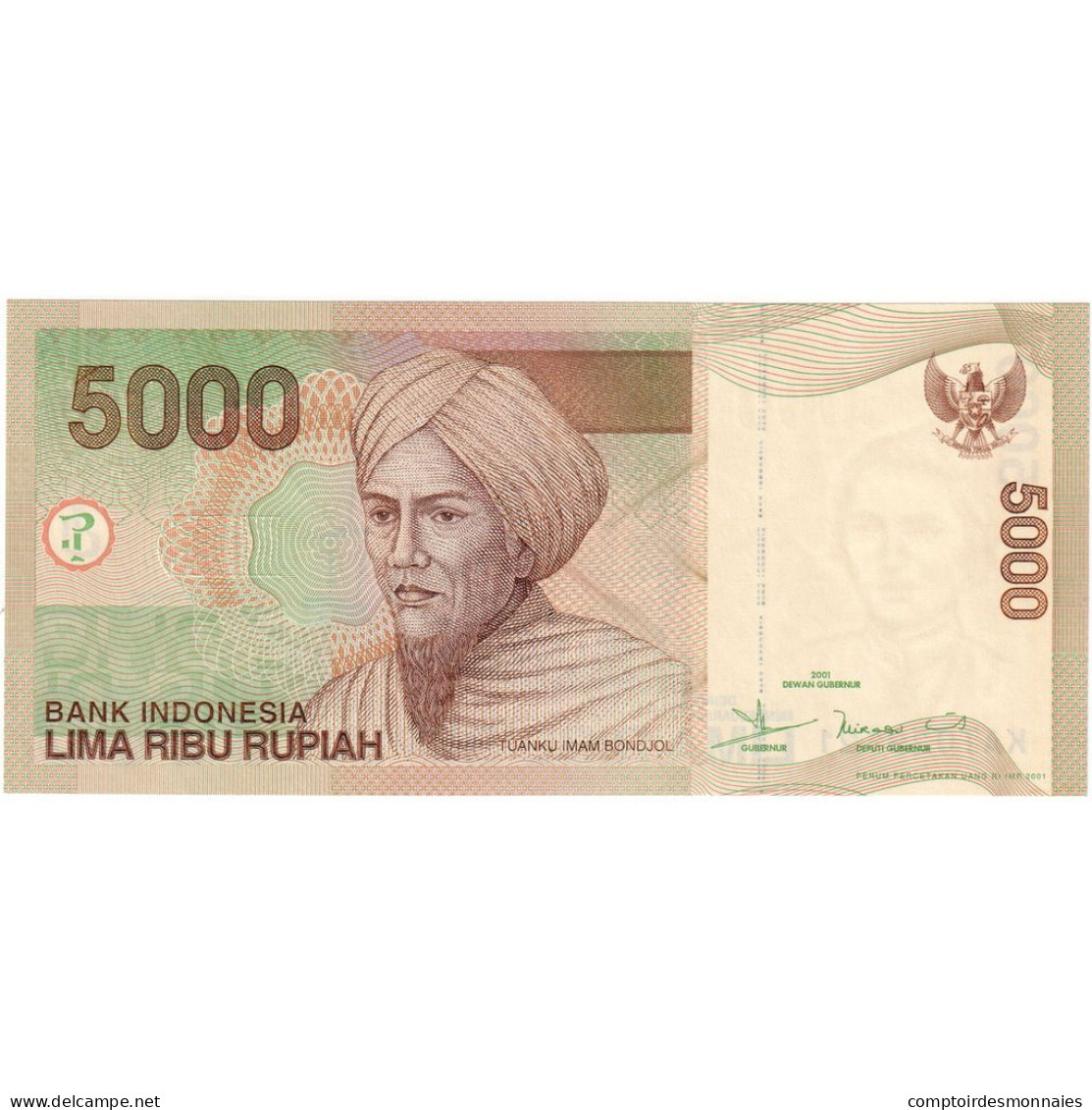 Indonésie, 5000 Rupiah, 2001, KM:142i, NEUF - Indonesië