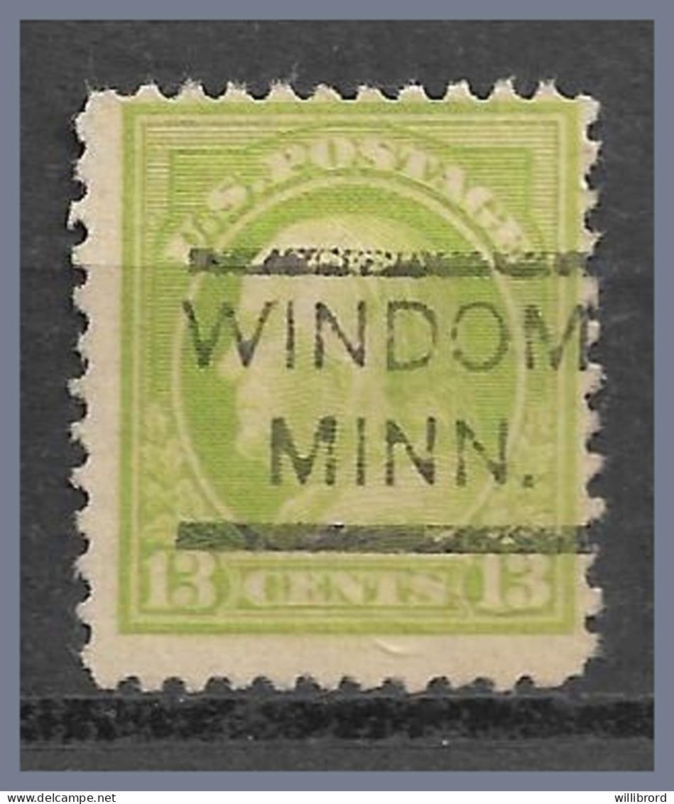 Precancel Windom Minn - PSS 563 - 13c Apple Green Washington-Franklin! $5.00 Cv Classic Catalog - Preobliterati