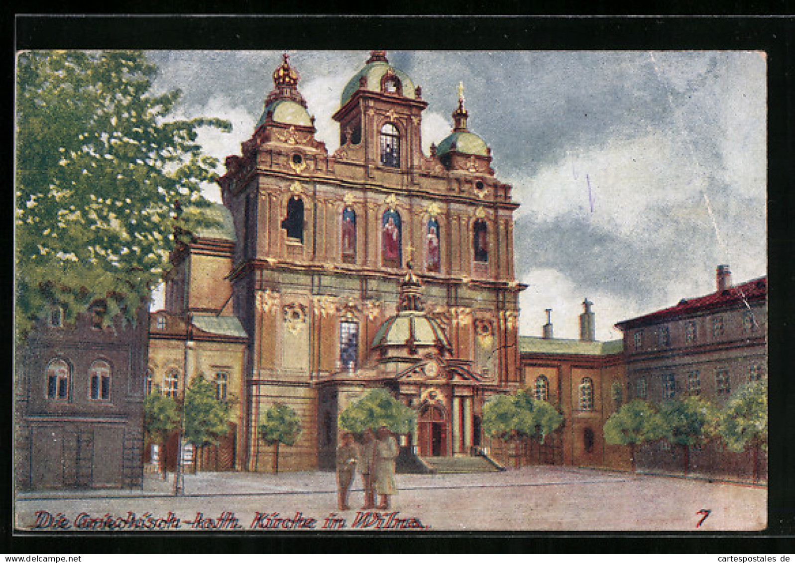 Künstler-AK Wilna, Die Griechisch-kath. Kirche  - Lituanie