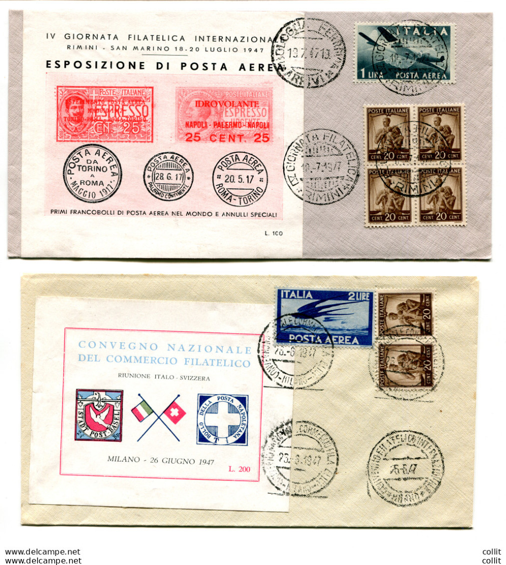 Aviazione 1947/1948 - Lotto Di Sei Buste Affrancate Con Erinnofili - Airmail