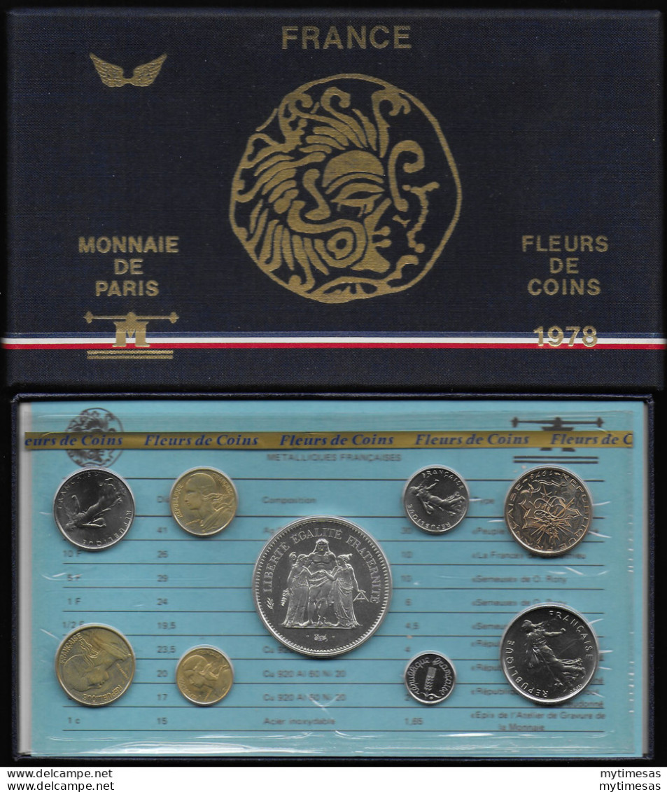 1978 Francia Divisionale Fleurs De Coins 9 Monete - Other & Unclassified