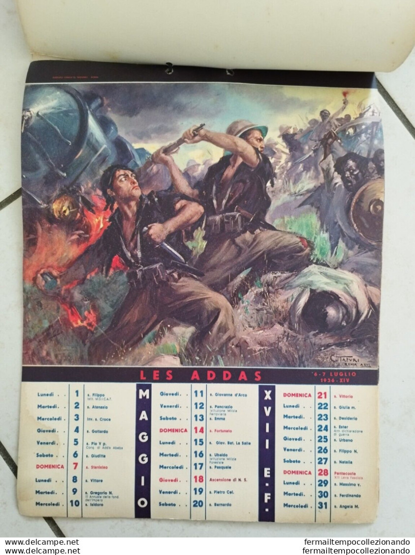 bs raro calendario fascista mvsn XVII milizia  illustratore starace e tafuri