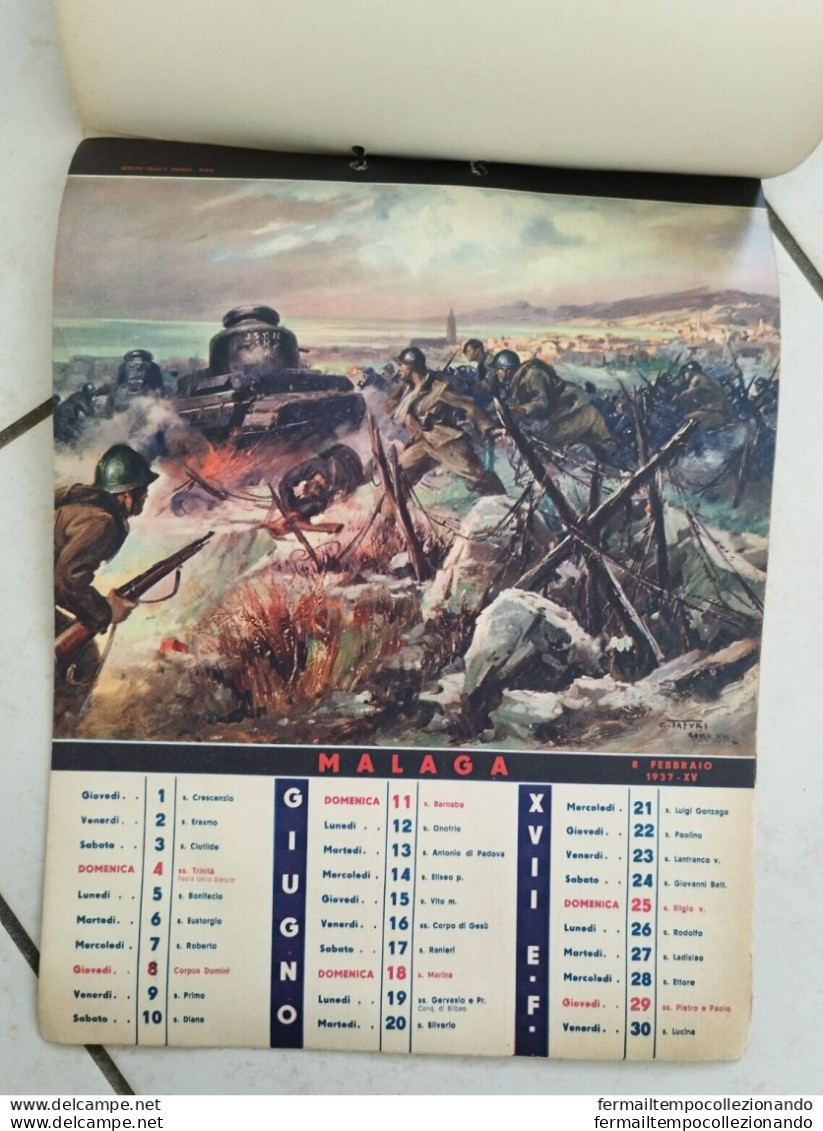 bs raro calendario fascista mvsn XVII milizia  illustratore starace e tafuri