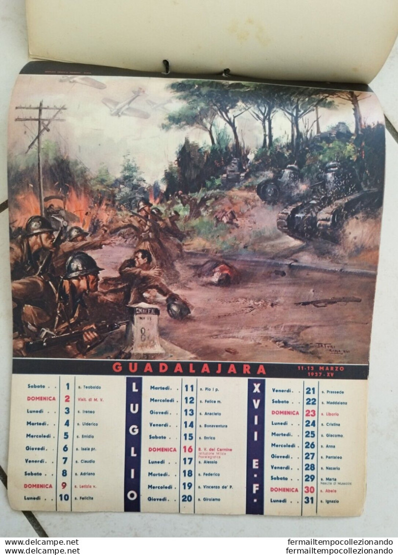 bs raro calendario fascista mvsn XVII milizia  illustratore starace e tafuri
