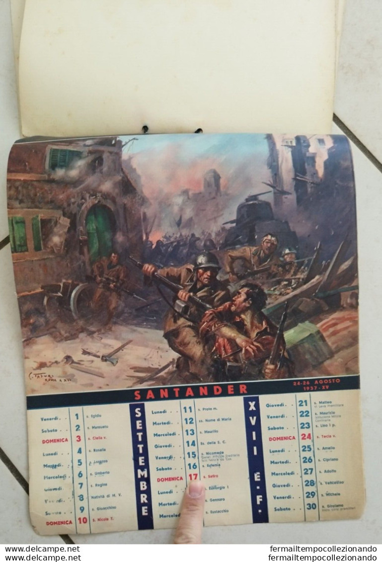 bs raro calendario fascista mvsn XVII milizia  illustratore starace e tafuri
