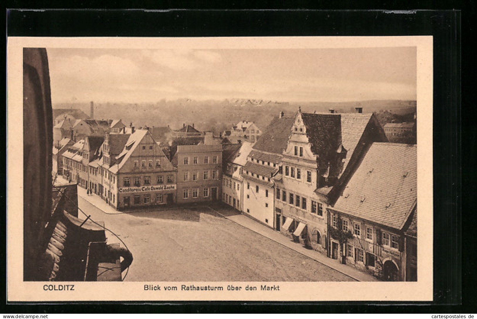 AK Colditz, Blick Vom Rathausturm über Den Markt  - Colditz