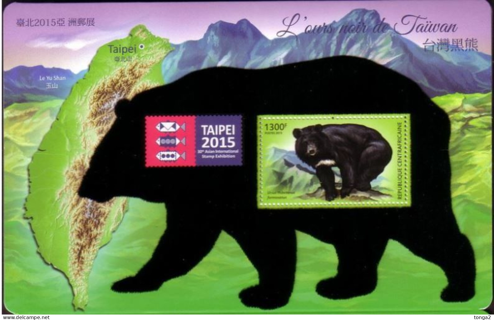 Taiwan 2015 Bear - Black Section Is Flocking (feels Like Velvet) - Unusual - Ours