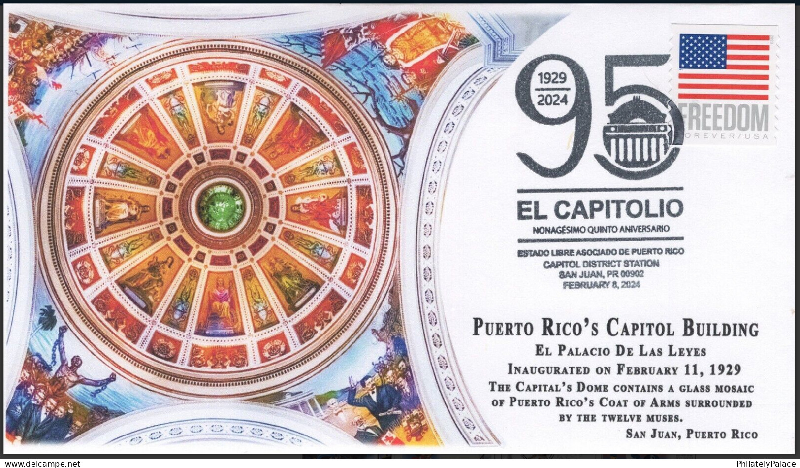 USA 2024 Puerto Ricos Capital Building,Flag,Architecture,House Of Laws,Cover (**) Limited Issue - Covers & Documents