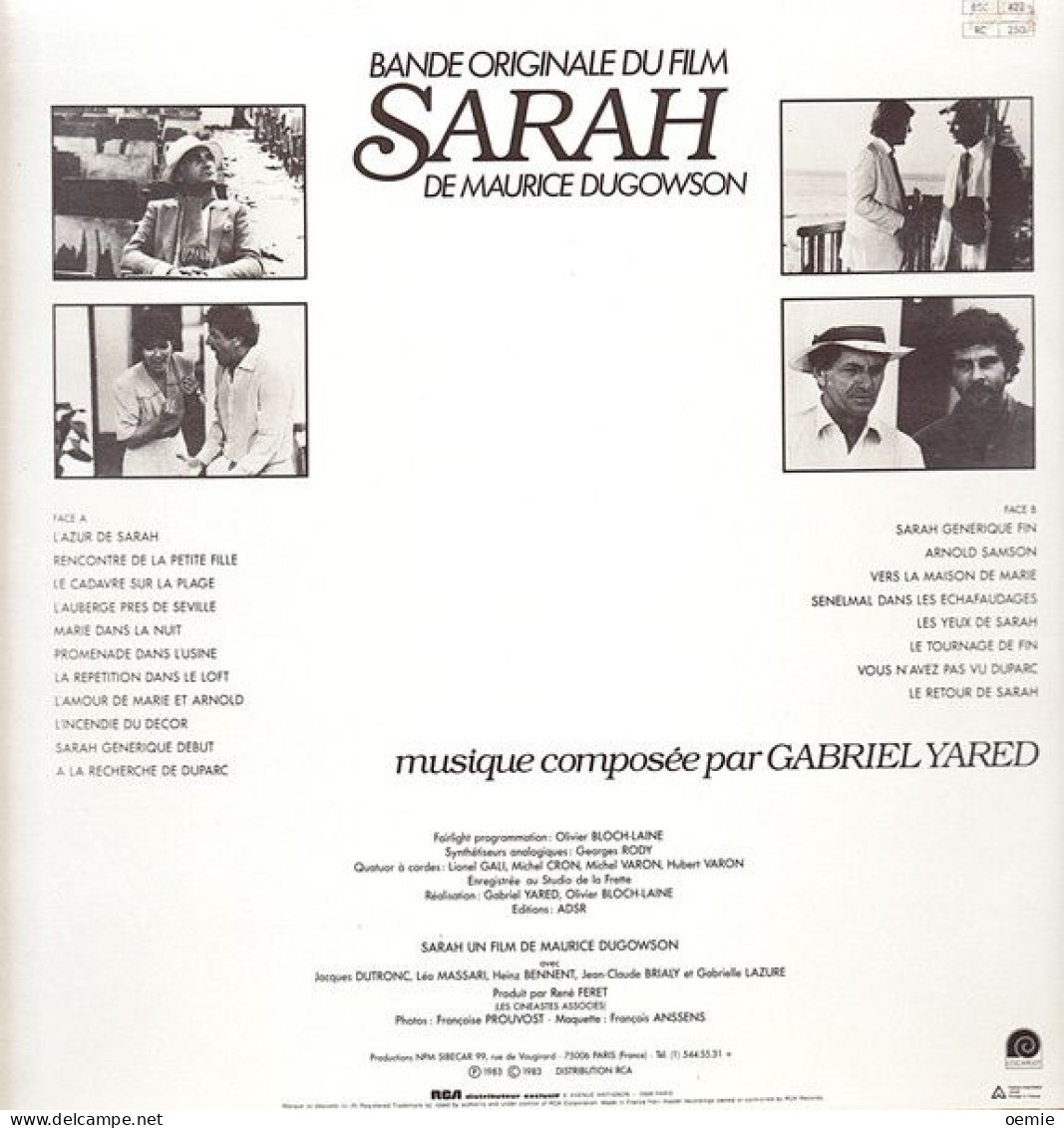 BANDE ORIGINALE  DU FILM   SARAH  MUSIQUE  GABRIEL YARED - Filmmuziek