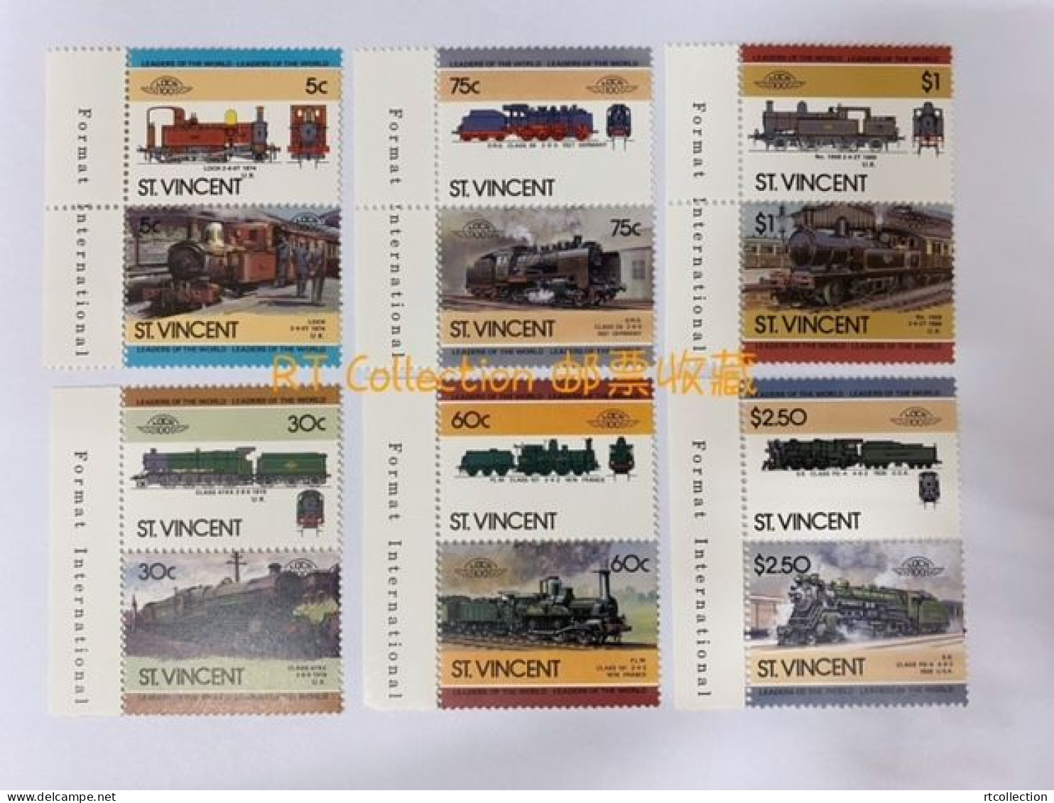 St. Vincent 1985 - Set Transportation Railways Locomotives Transport Trains  Locomotive Train Rail Stamps MNH - St.Vincent (1979-...)