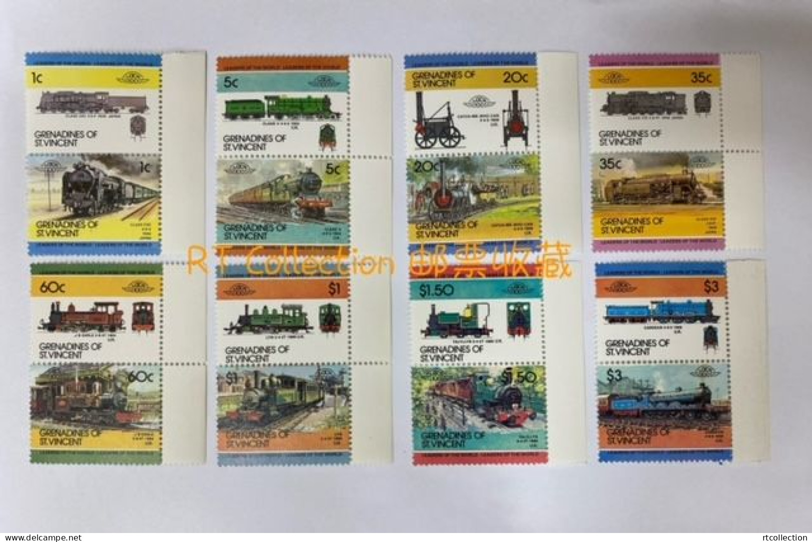 Grenadines Of St. Vincent 1984 Transportation Railways Locomotives Transport Trains  Locomotive Train Rail Stamps MNH - St.Vincent & Grenadines