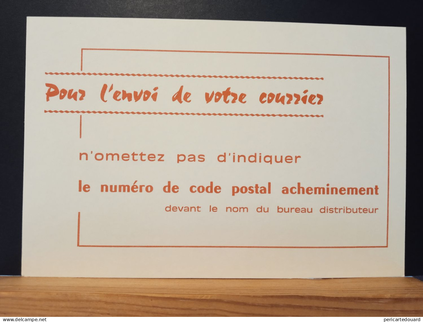 Code Postal, Franchise Postale Sur Carte Couleur Rouille, Neuve. - Lettere