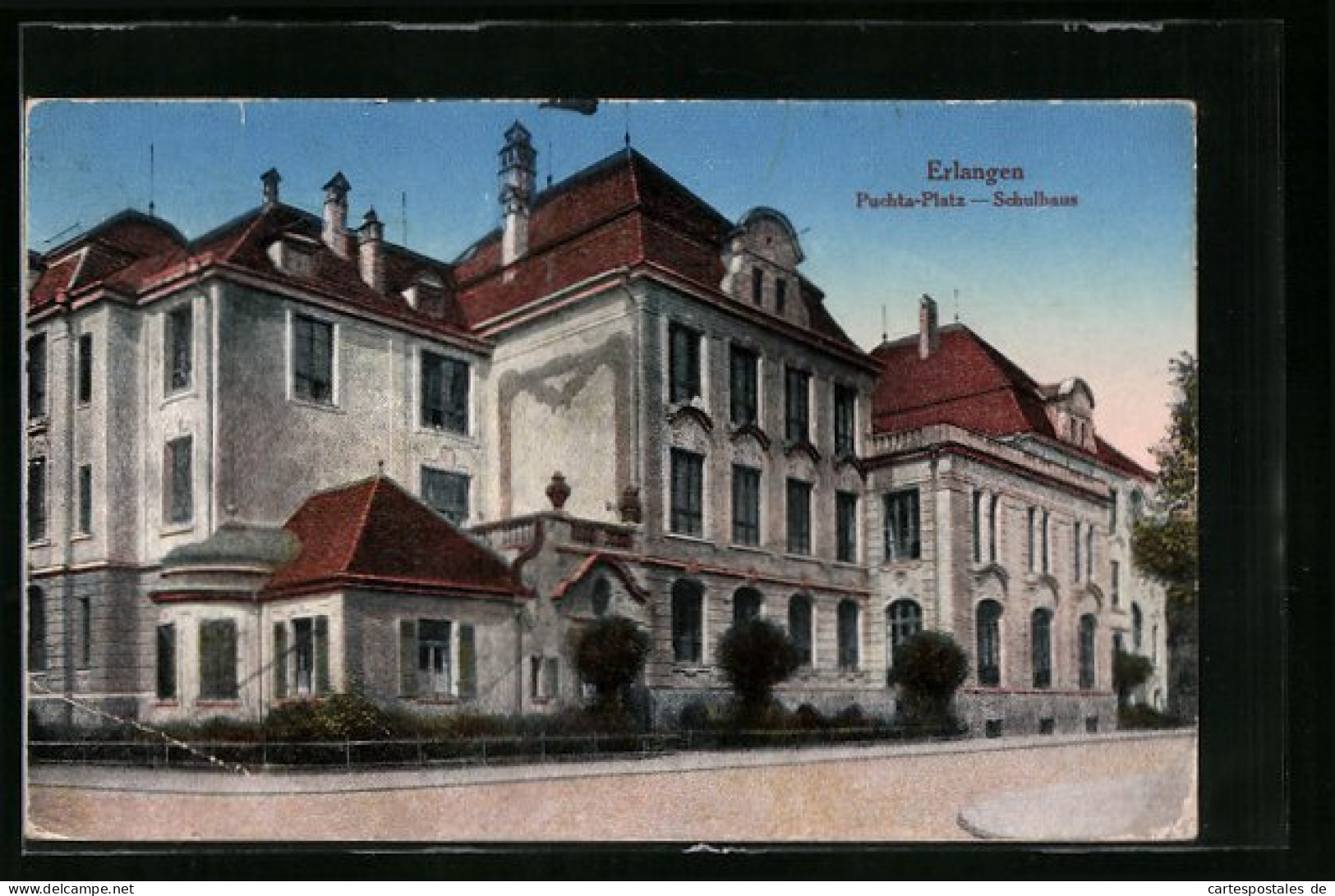 AK Erlangen, Schulhaus Am Puchta-Platz  - Erlangen