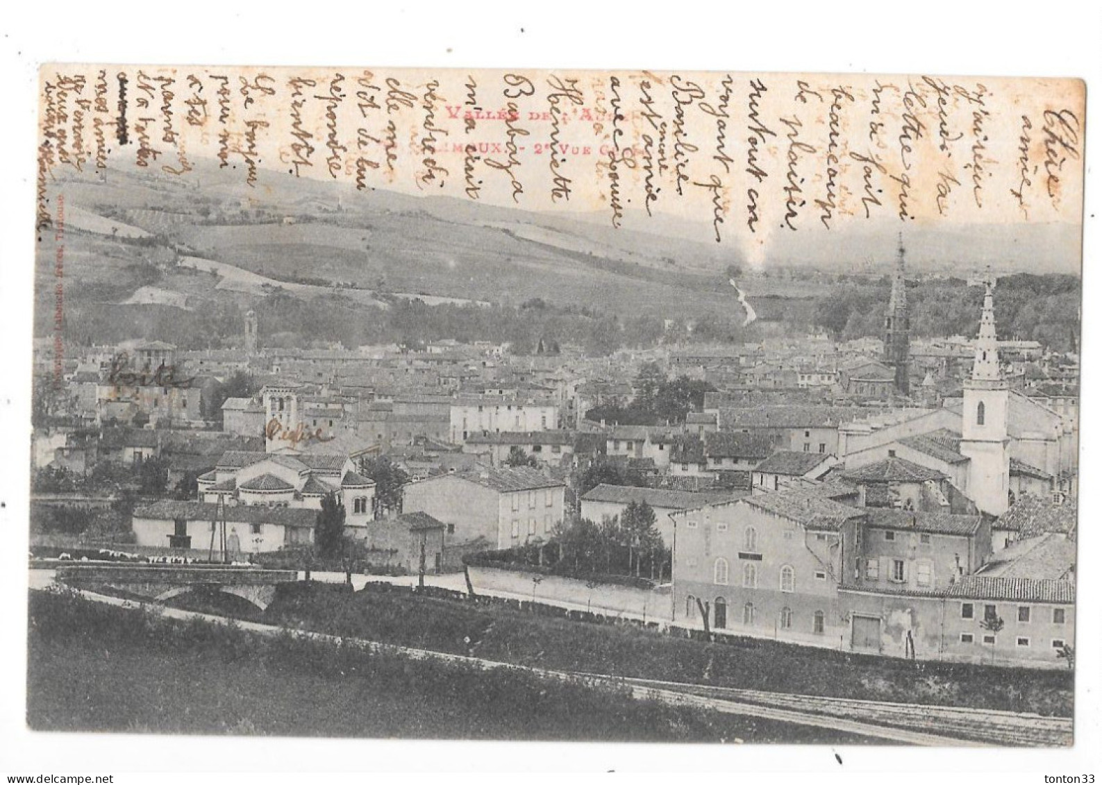 LIMOUX - 11 - CPA DOS SIMPLE De 1903 -  Vue Générale - TOUL 5 - - Limoux