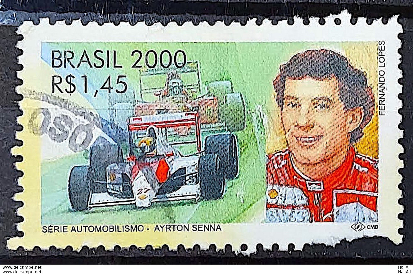 C 2346 Brazil Stamp Ayrton Senna Formula 1 Car 2000 Circulated 2 - Usati