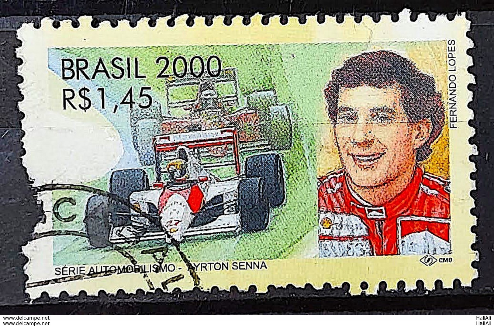 C 2346 Brazil Stamp Ayrton Senna Formula 1 Car 2000 Circulated 1 - Usati