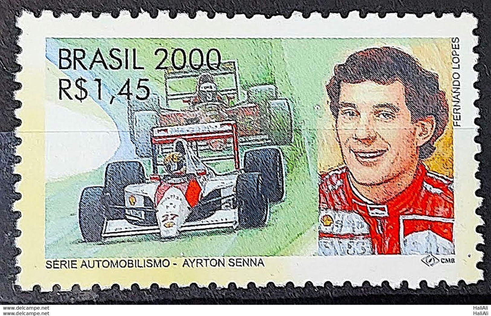 C 2346 Brazil Stamp Ayrton Senna Formula 1 Car 2000 2 - Unused Stamps