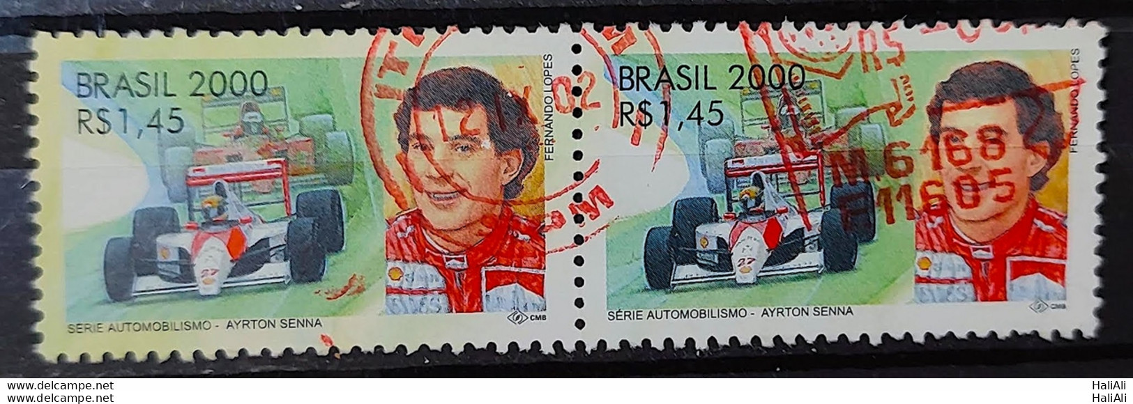 C 2346 Brazil Stamp Ayrton Senna Formula 1 Car 2000 Circulated 3 Dupla - Used Stamps