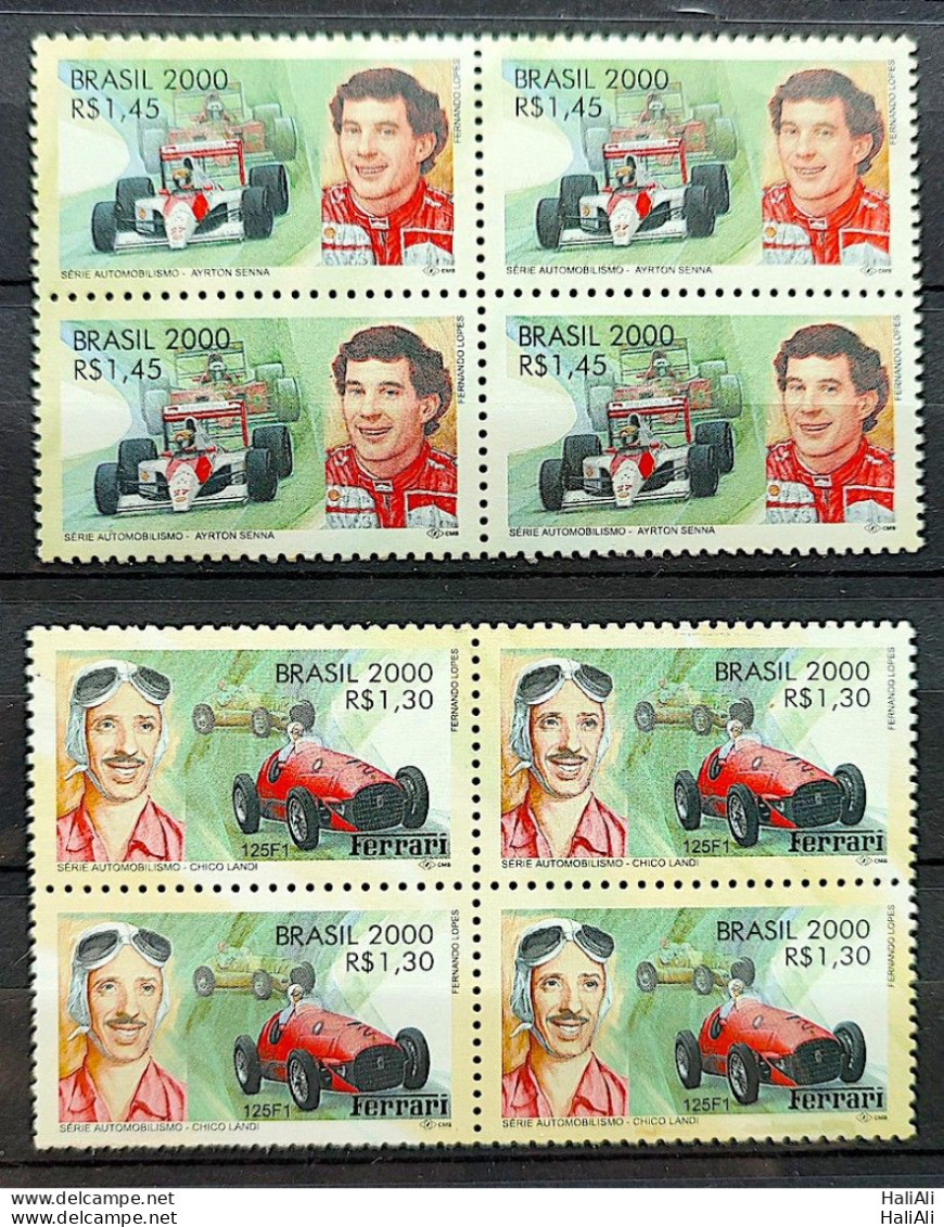 C 2345 Brazil Stamp Chico Landi Ayrton Senna Formula 1 Car 2000 Full Serie Block Of 4 2 2 - Unused Stamps