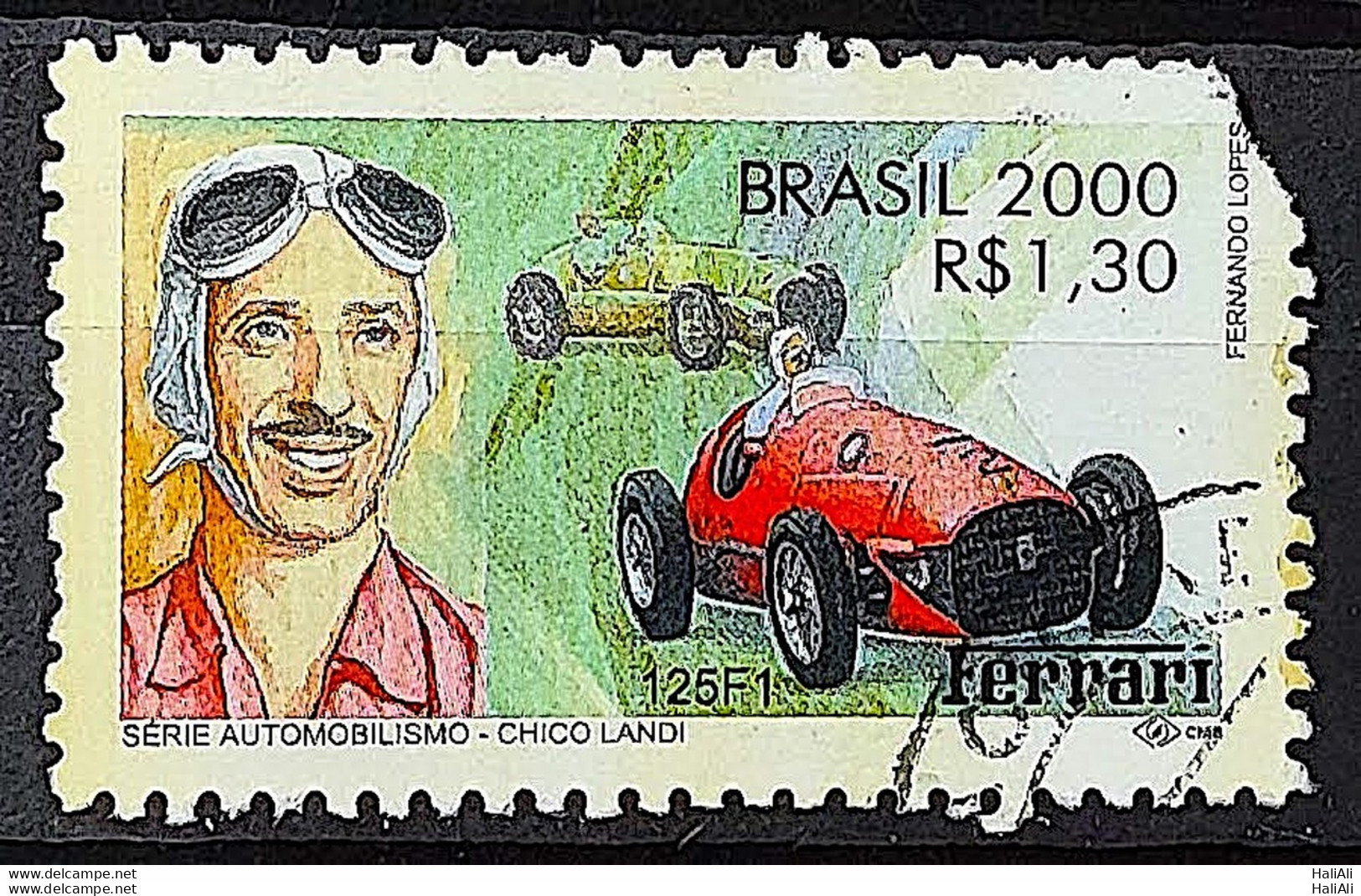 C 2345 Brazil Stamp Automobile Chico Landi Formula 1 Ferrari Car 2000 Circulated 1 - Gebruikt