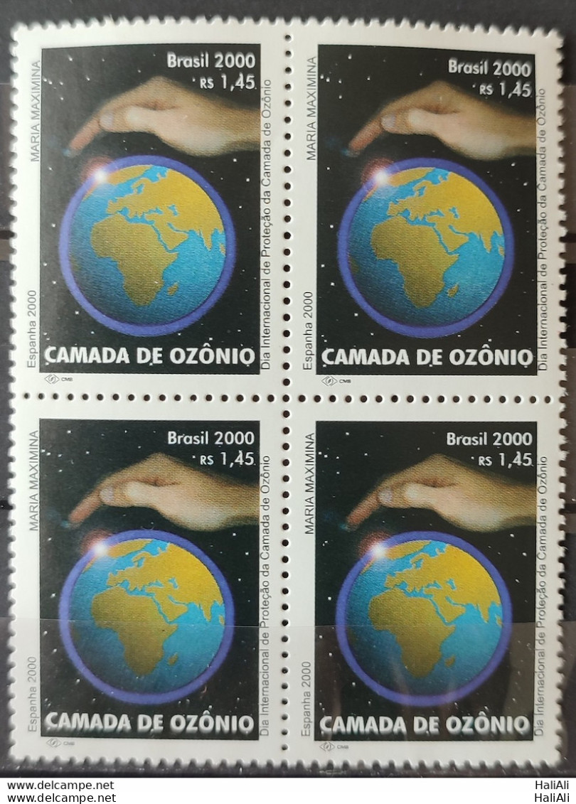 C 2300 Brazil Stamp Ozone Layer Map 2000 Block Of 4 - Unused Stamps