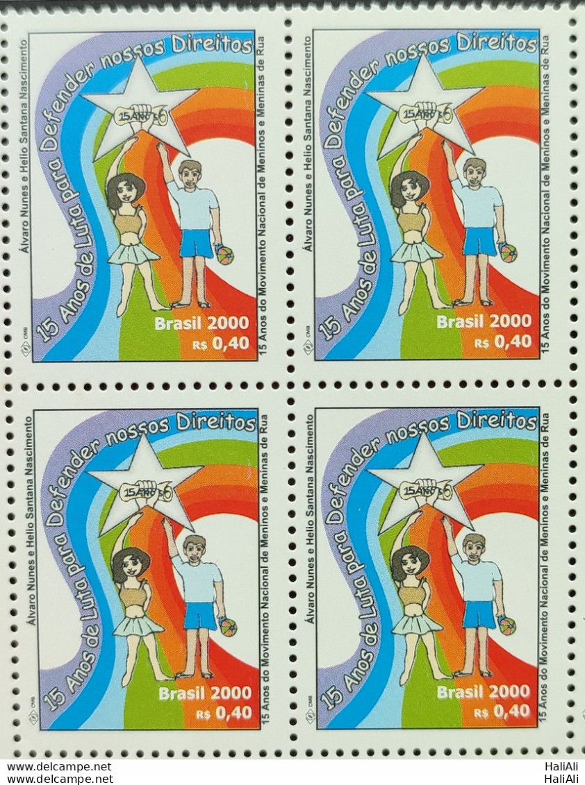 C 2296 Brazil Stamp National Movement Of Street Boys And Girls 2000 Block Of 4 - Nuevos