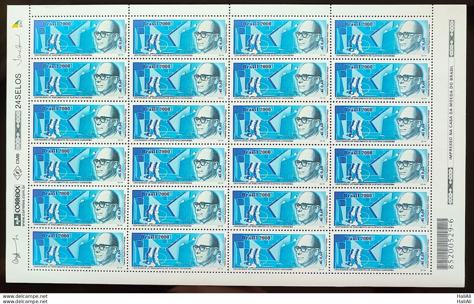 C 2297 Brazil Stamp 100 Years Gustavo Capanema Education Politic 2000 Sheet - Ungebraucht