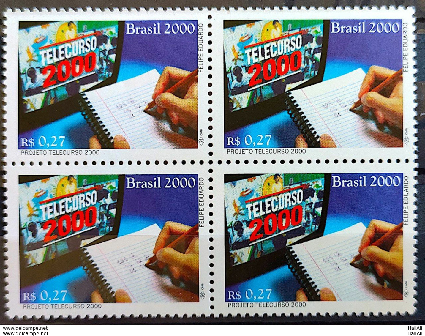 C 2298 Brazil Stamp Telecurso 2000 Education Distance Learning 2000 Block Of 4 - Nuovi