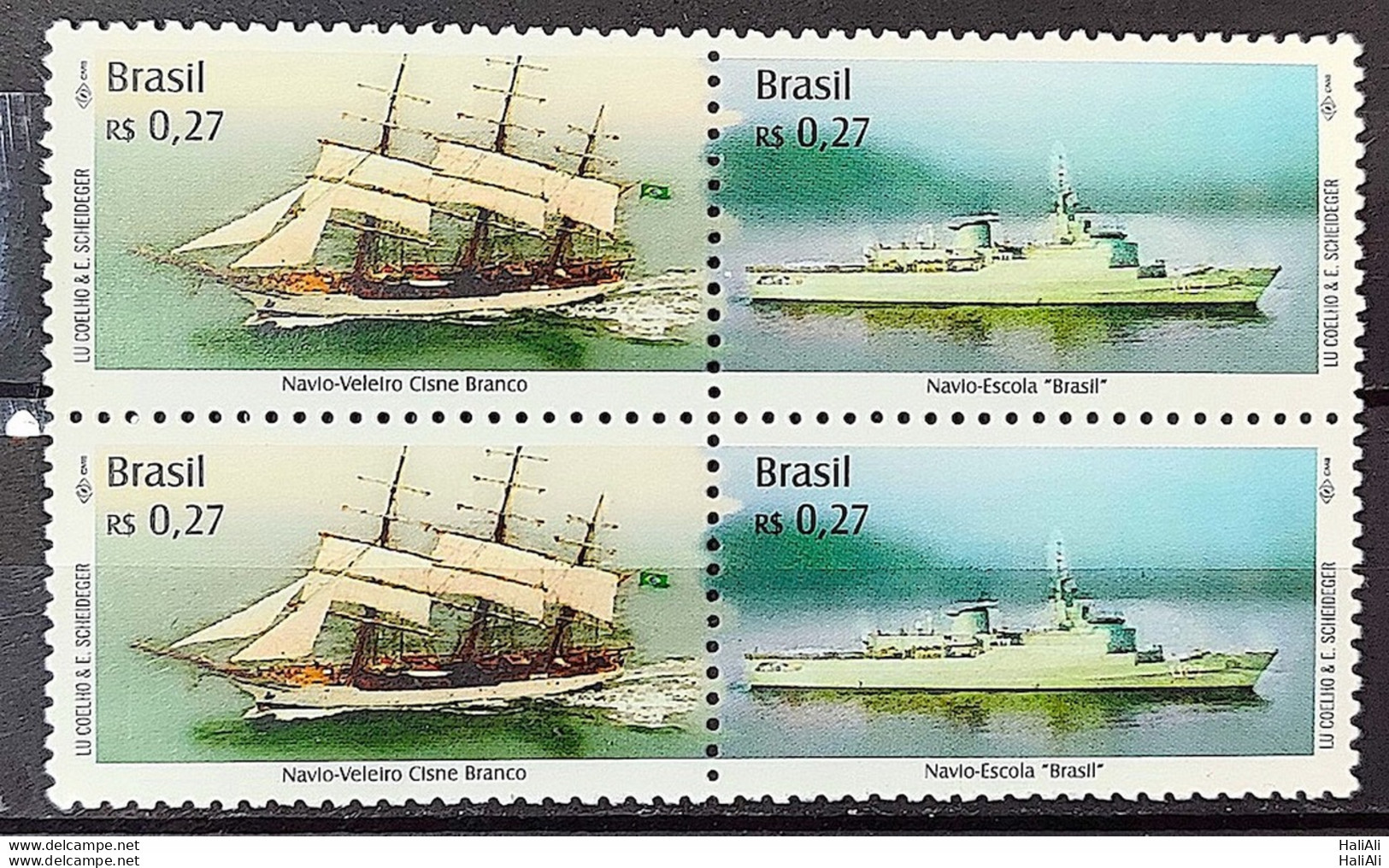 C 2289 Brazil Stamp Sail Military School 2000 Block Of 4 - Ungebraucht