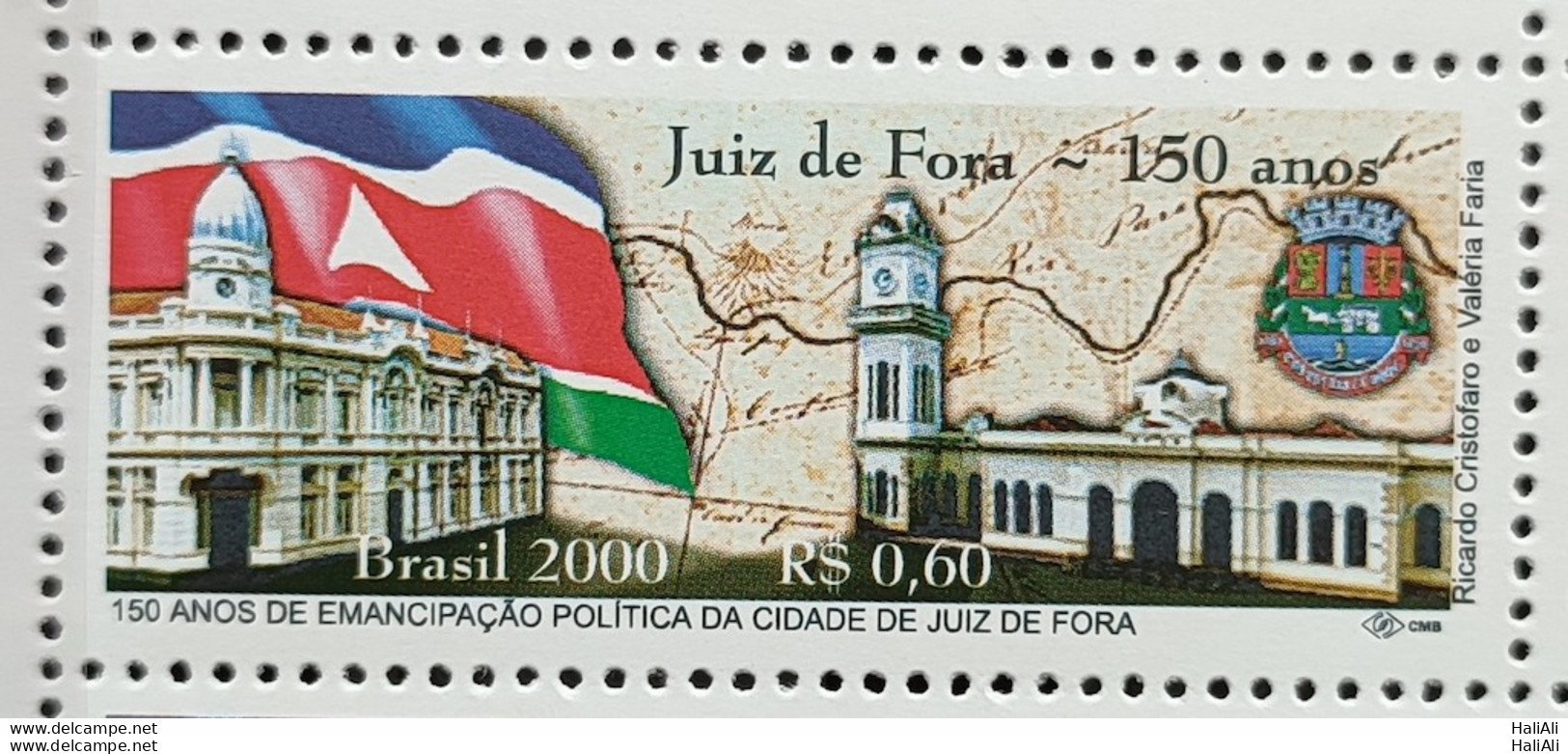 C 2284 Brazil Stamp 150 Years Of Juiz De Fora City Map Flag 2000 - Ongebruikt