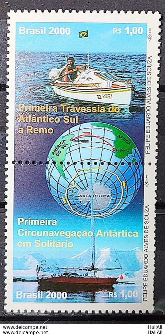 C 2282 Brazil Stamp Atlantic South Amyr Klink Parati Ship Flag Antartica Map 2000 - Ungebraucht