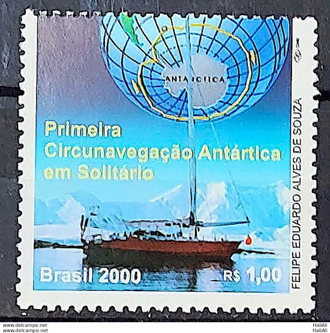 C 2283 Brazil Stamp Crossing The South Atlantic By Rowing Map Flag 2000 - Ongebruikt