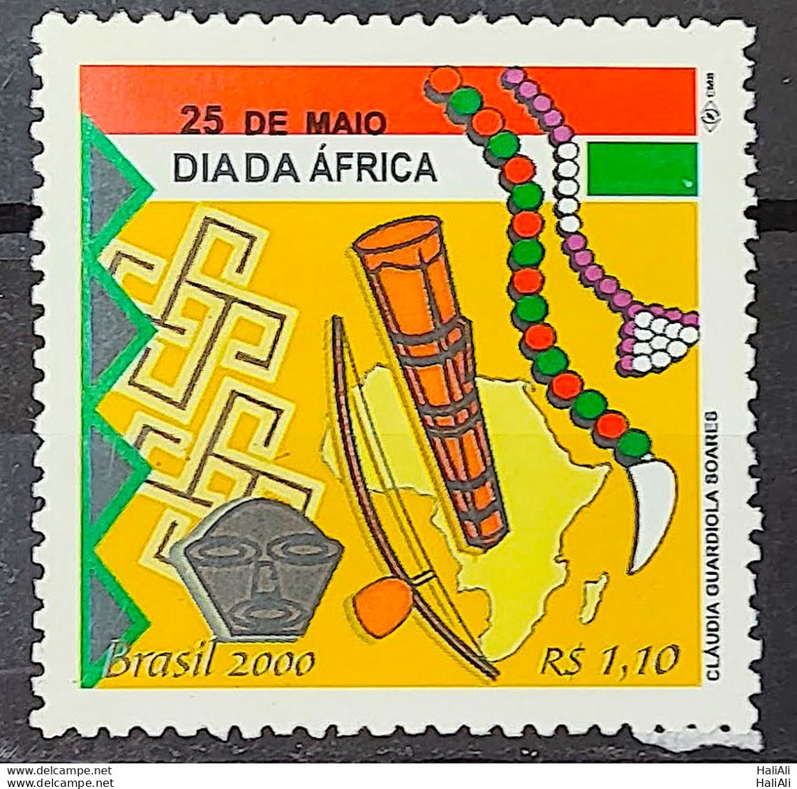 C 2281 Brazil Stamp Africa Day Afro Berimbau Culture Drum Music Map 2000 - Neufs