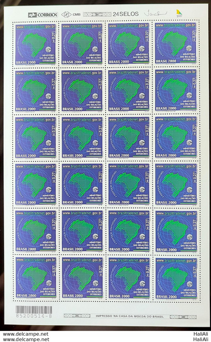 C 2275 Brazil Stamp Ministry Of Foreign Affairs Map Braziltradenet 2000 Sheet - Unused Stamps