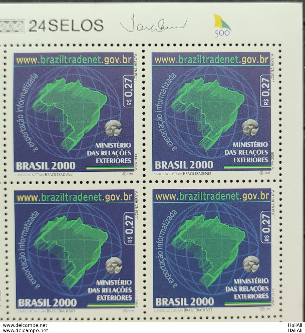 C 2275 Brazil Stamp Ministry Of Foreign Affairs Map Braziltradenet 2000 Block Of 4 Vignette 500 Years - Nuovi