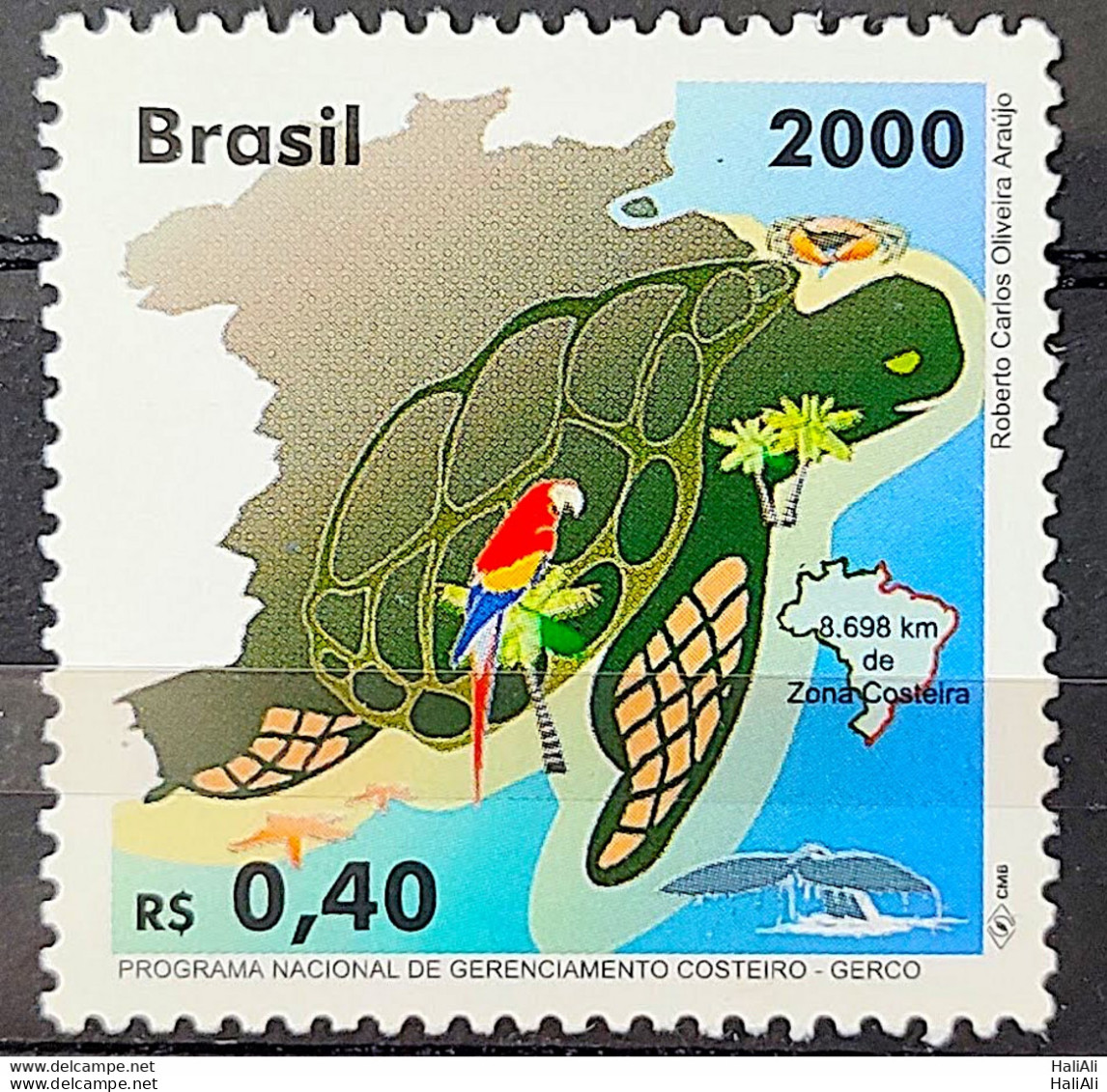 C 2276 Brazil Stamp Coastal Management Gerco Turtle Birds Passar 2000 - Ongebruikt