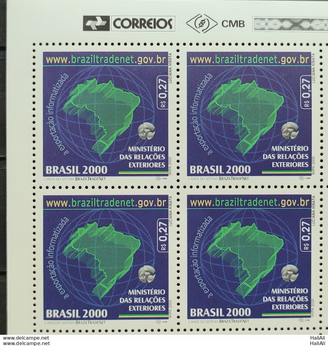 C 2275 Brazil Stamp Ministry Of Foreign Affairs Map Braziltradenet 2000 Block Of 4 Vignette Correios - Ongebruikt