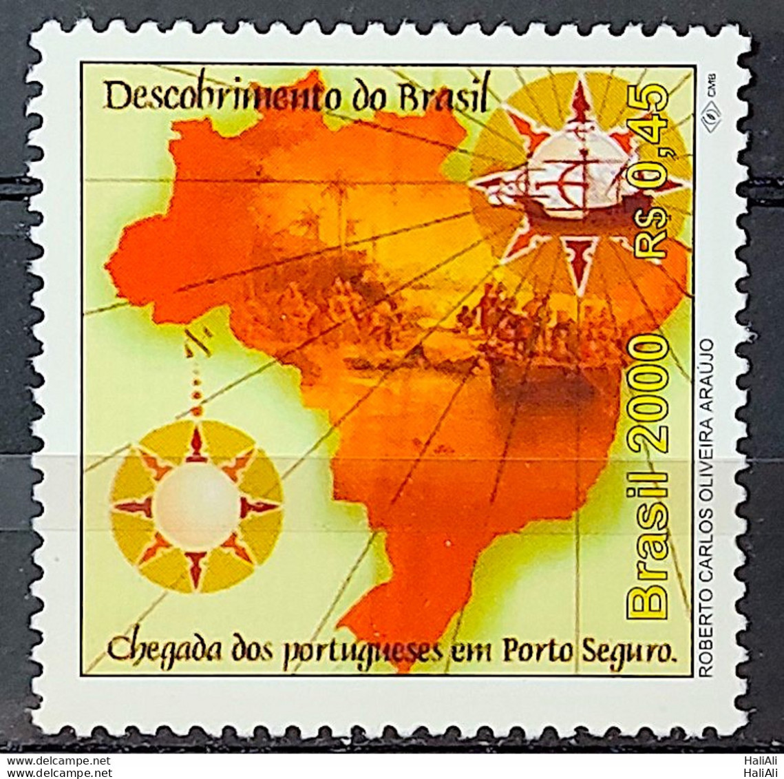 C 2261 Brazil Stamp 500 Years Discovery Of Brazil 2000 Map Ship Porto Seguro - Neufs