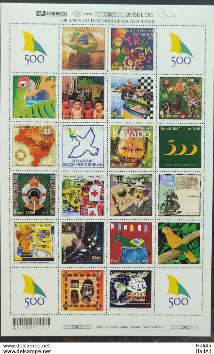 C 2255 Brazil Stamp 500 Years Discovery Of Brazil 2000 Sheet - Ungebraucht