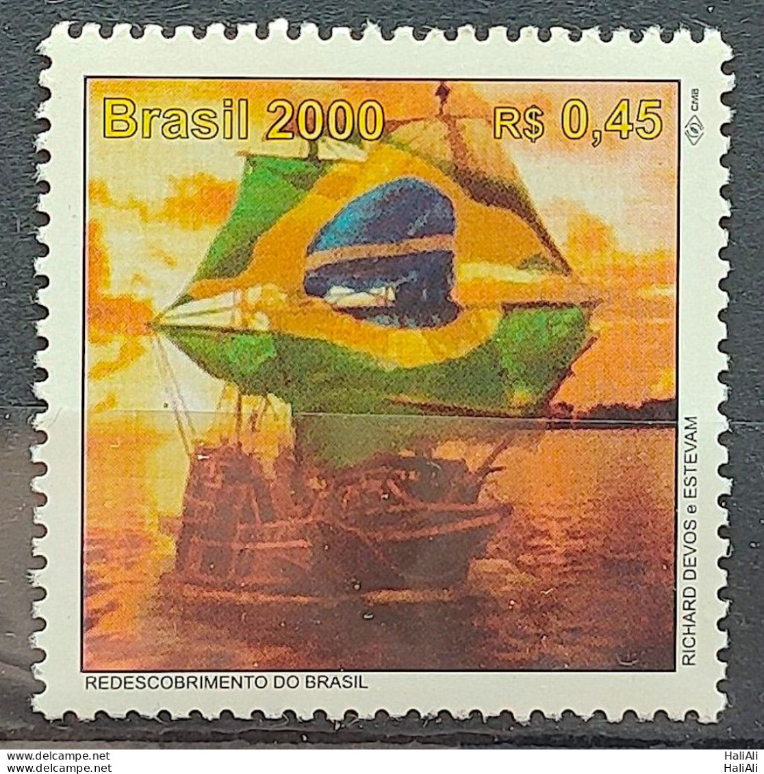 C 2255 Brazil Stamp 500 Years Discovery Of Brazil 2000 Ship Flag Clm - Unused Stamps