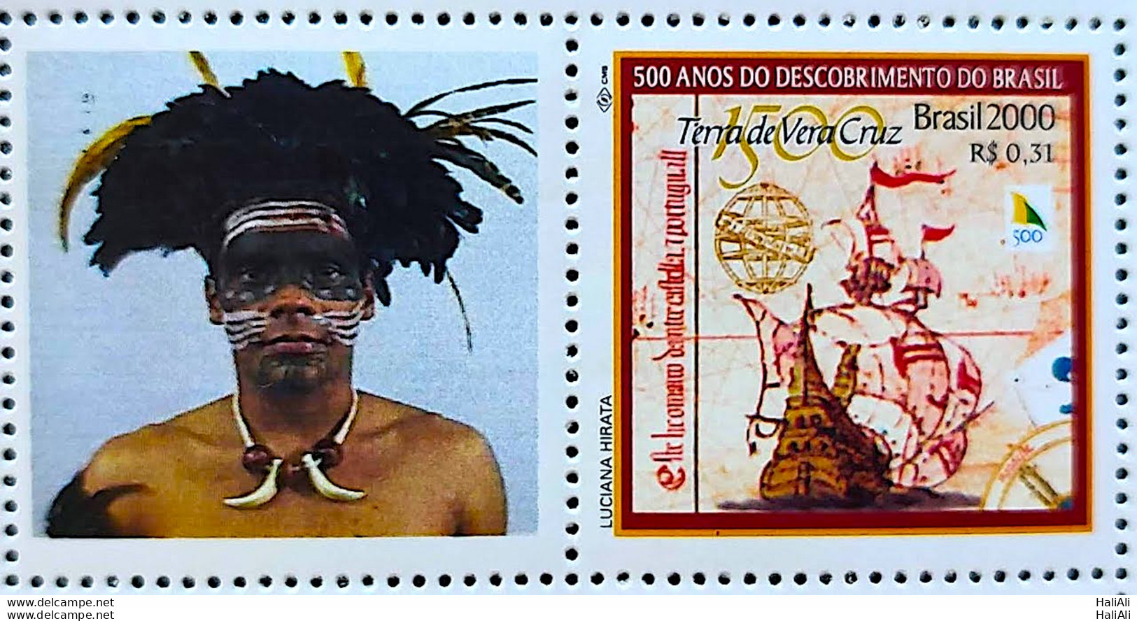 C 2254 Brazil Stamp Custom Discovery Of Brazil Indian Portugal 2000 - Ungebraucht