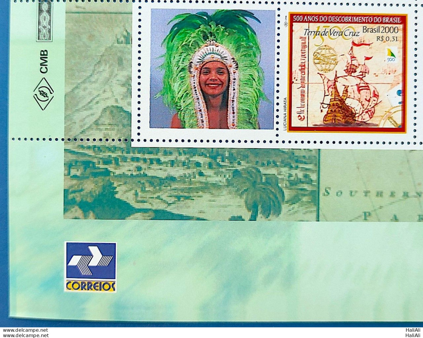 C 2254 Brazil Personalized Stamp Discovery Of Brazil Indian Ship Portugal Woman 2000 Vignette Post Office - Ungebraucht