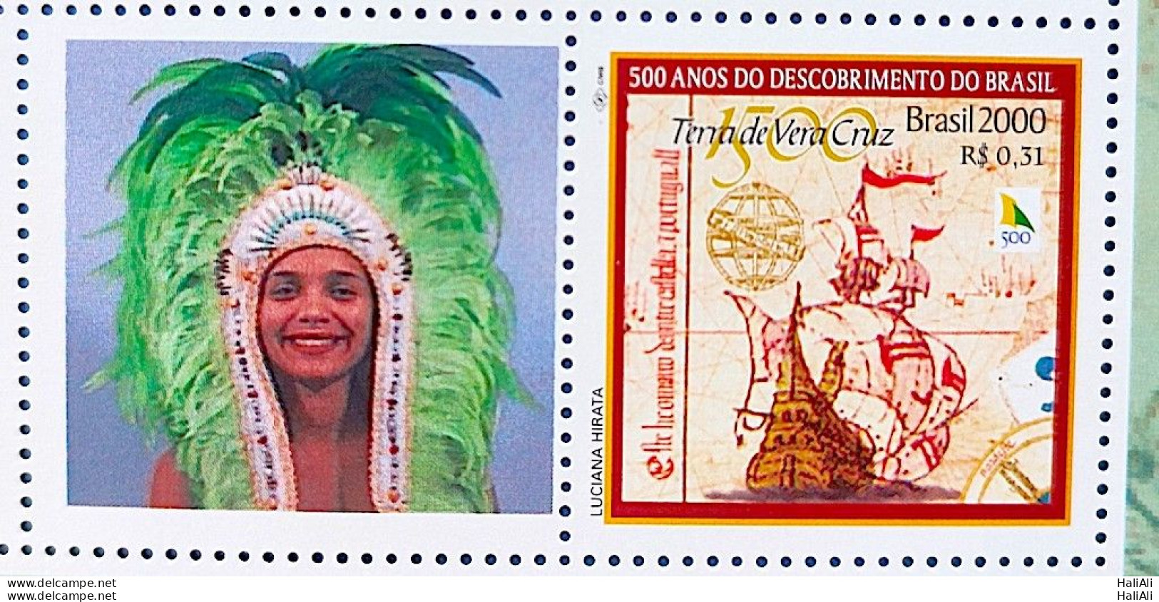 C 2254 Brazil Personalized Stamp Discovery Of Brazil Indian Ship Portugal Woman 2000 - Ongebruikt