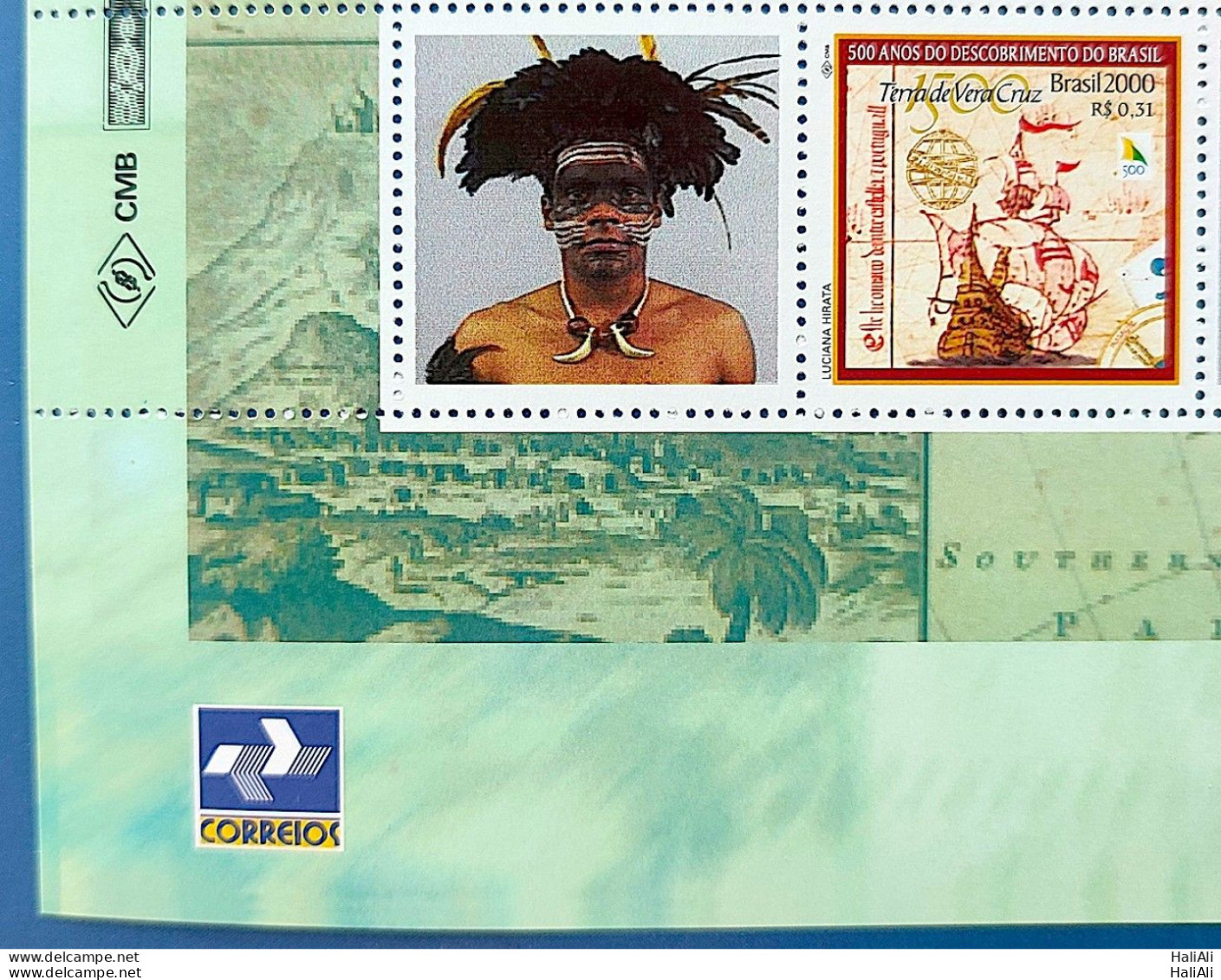 C 2254 Brazil Personalized Stamp Discovery Of Brazil Indian Ship Portugal 2000 Vignette Post - Ungebraucht