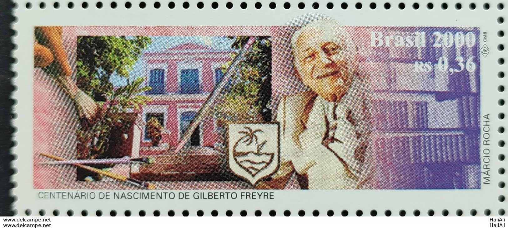 C 2248 Brazil Stamp Centenary Gilberto Freyre Literature 2000 - Ungebraucht