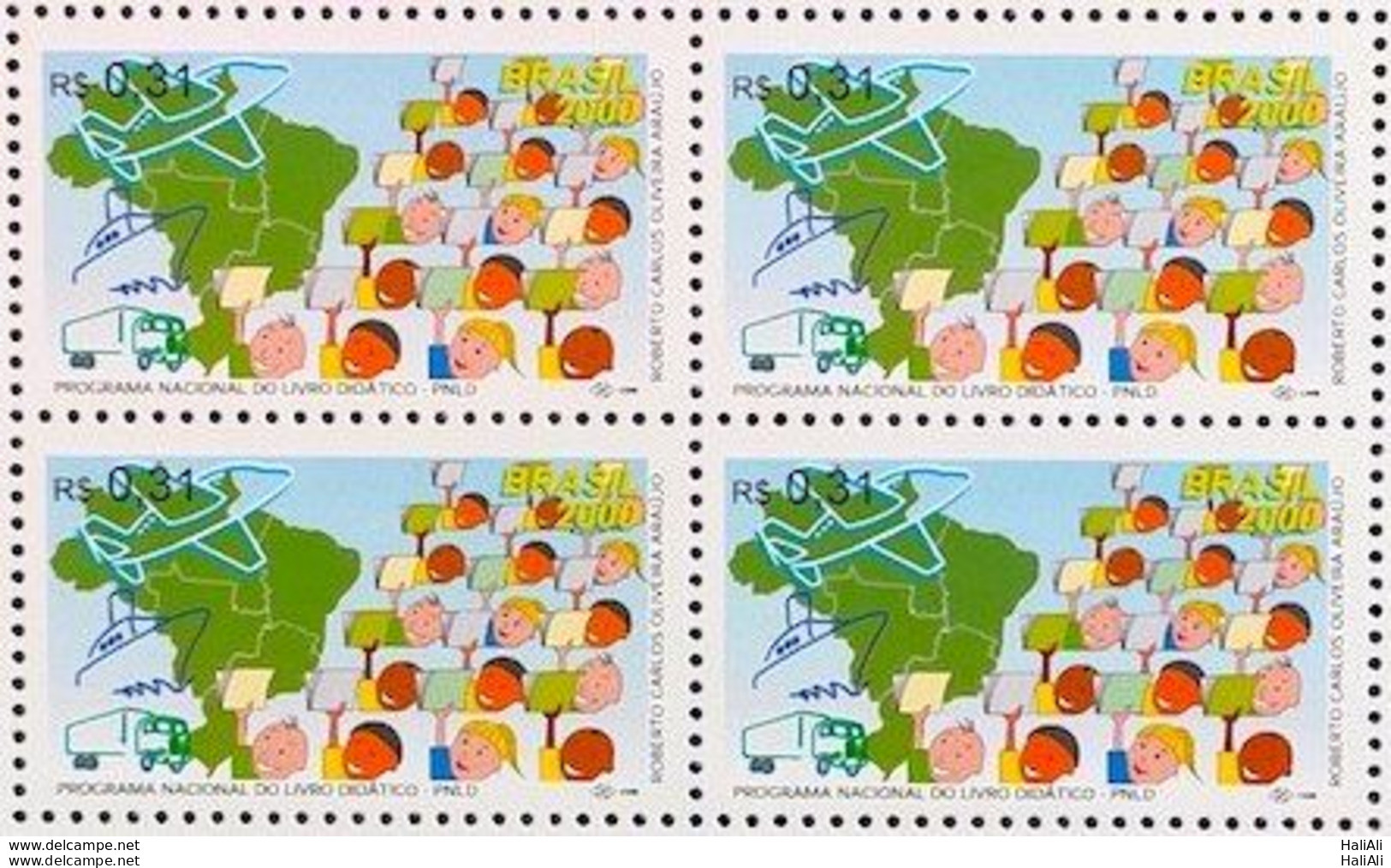 C 2242 Brazil Stamp National Textbook Program 2000 Block Of 4 - Unused Stamps