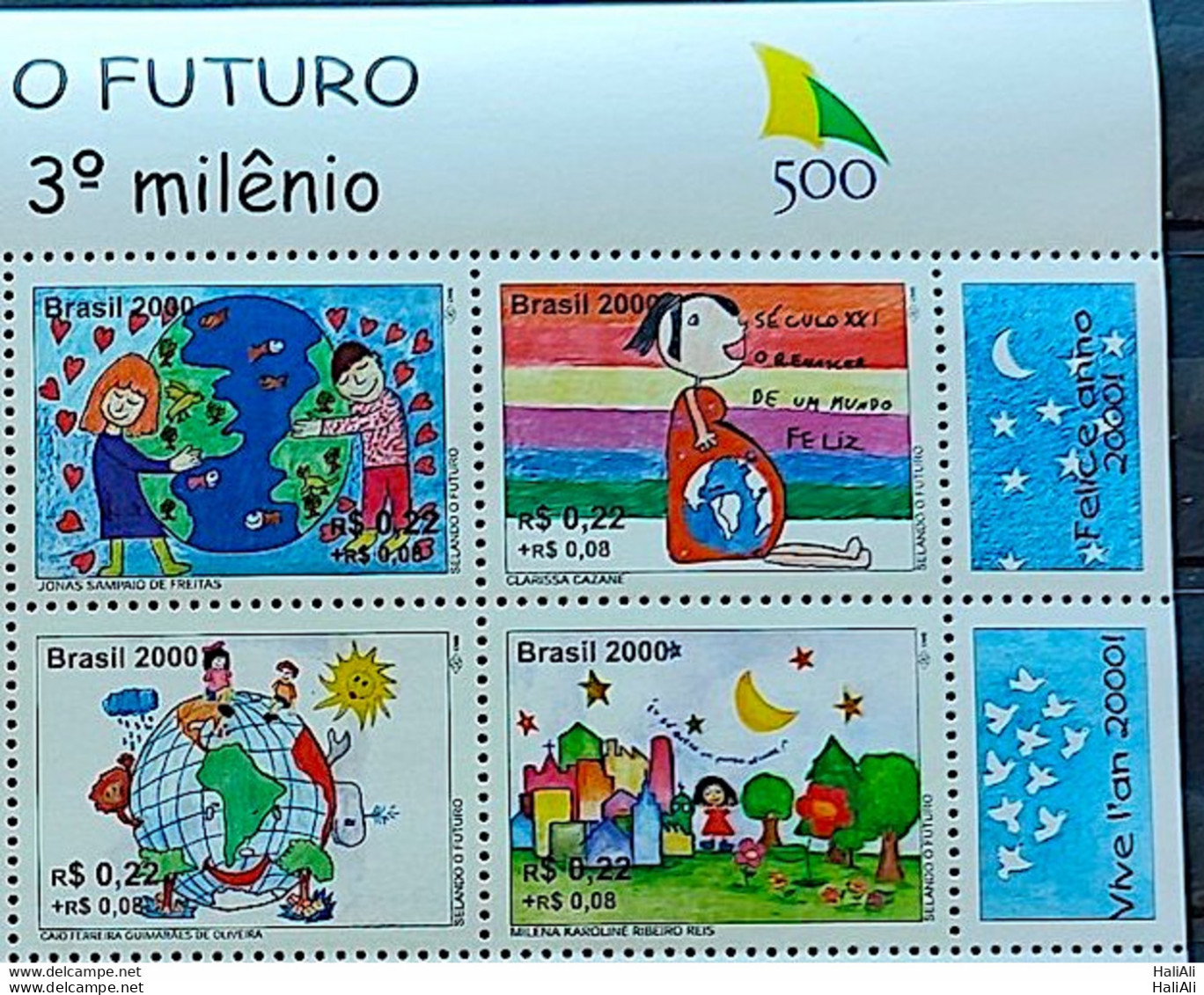 C 2238 Brazil Stamp Future Map Star Sun 2000 Sheet 2 - Unused Stamps