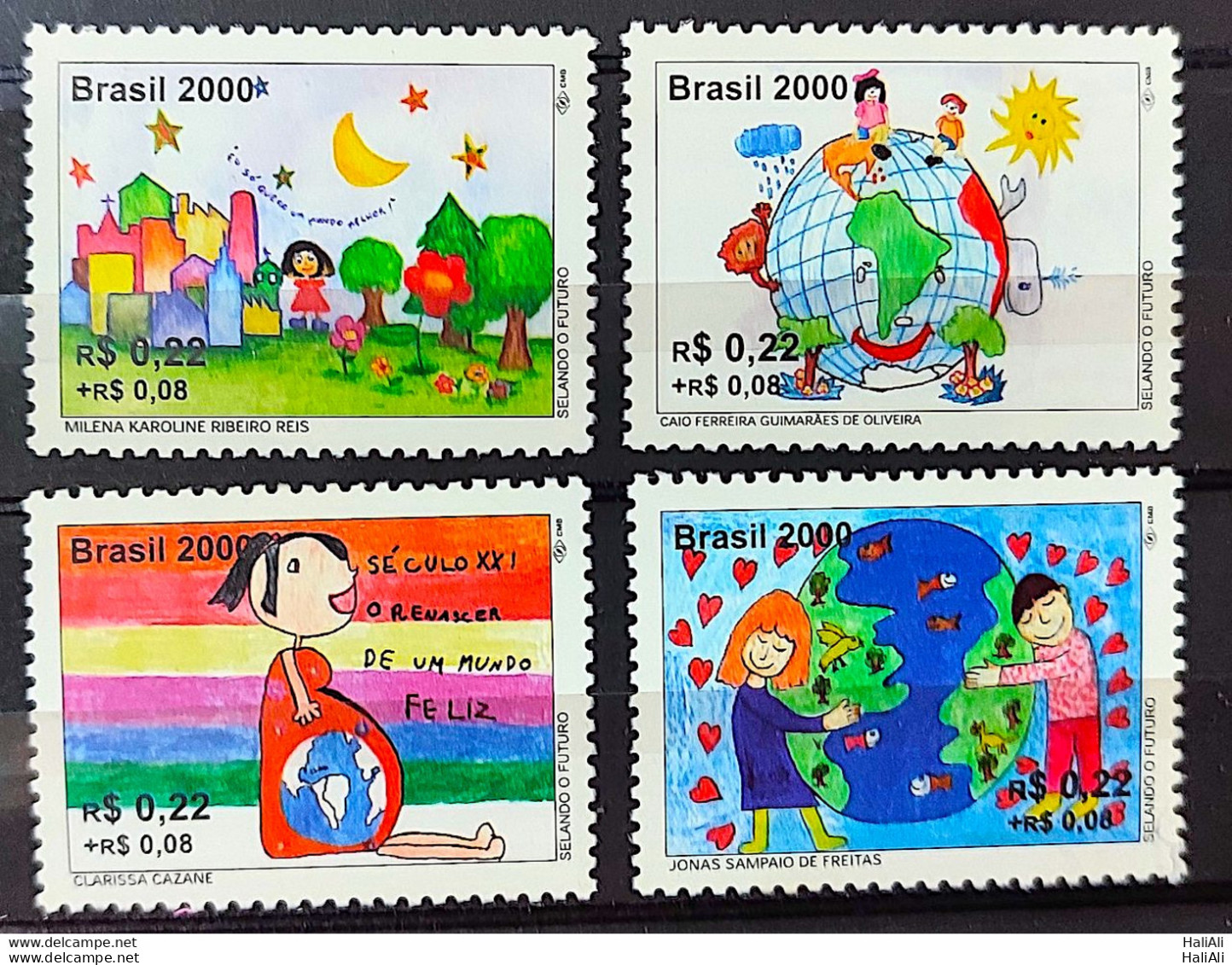 C 2238 Brazil Stamp Future Map Star Sun 2000 Complete Series Separated - Unused Stamps