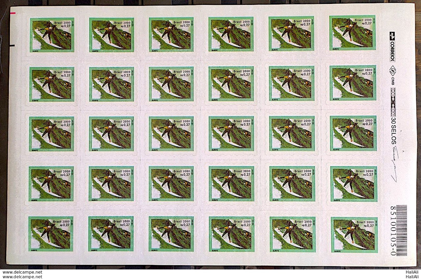 Brazil Regular Stamp RHM 790 Esporte Radical Surfe Perce In Wave 2000 Sheet - Nuevos