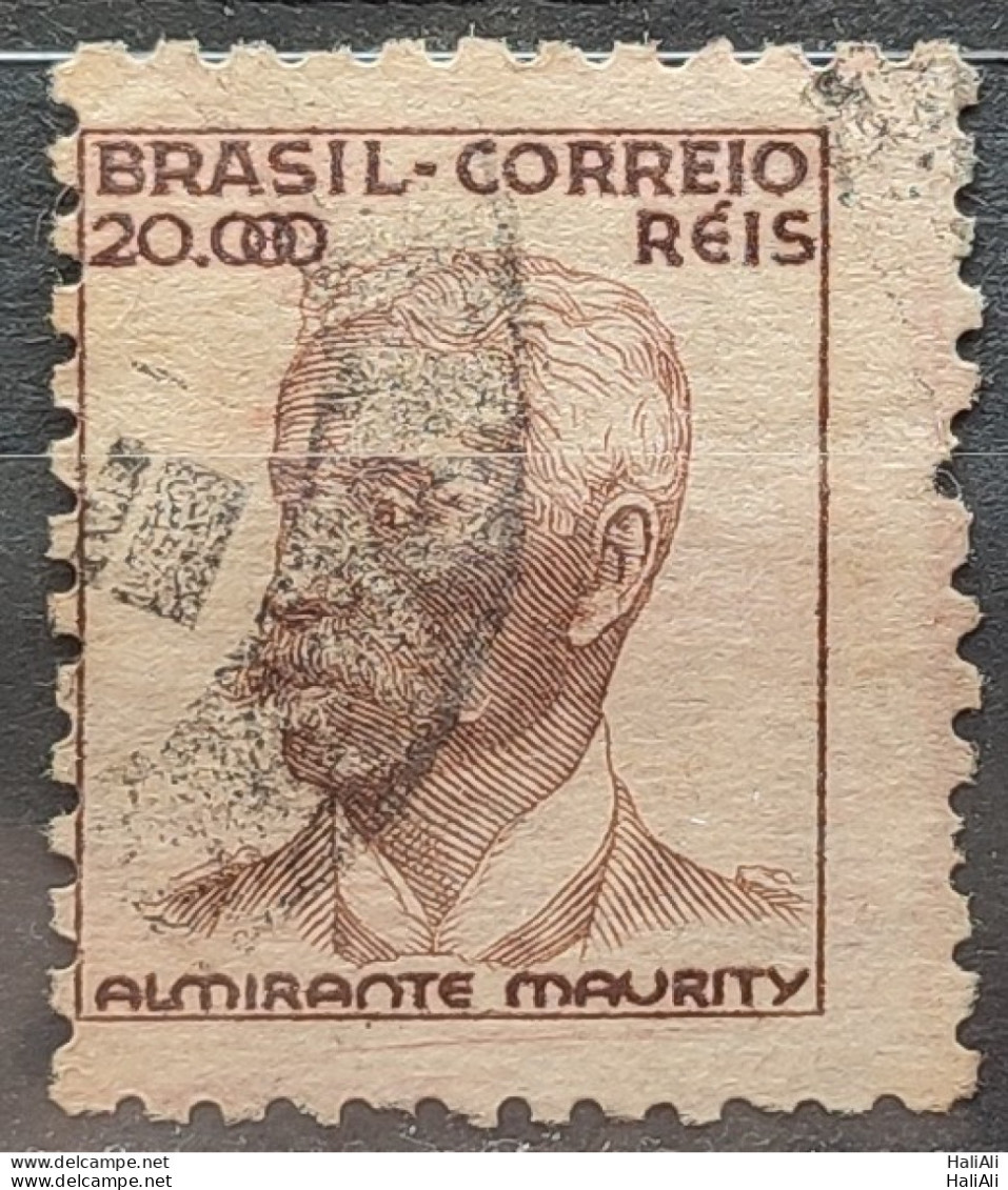Brazil Regular Stamp RHM 384 Granddaughter Almirante Maurity Militar 20000 Reis Filigree Q 1943 Circulated 6 - Usati